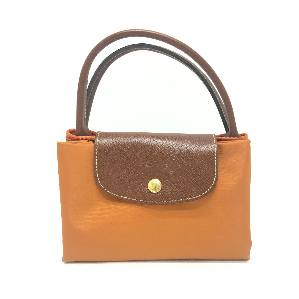 Longchamp le pliage lipat tote beg mini tote beg nilon wanita oren