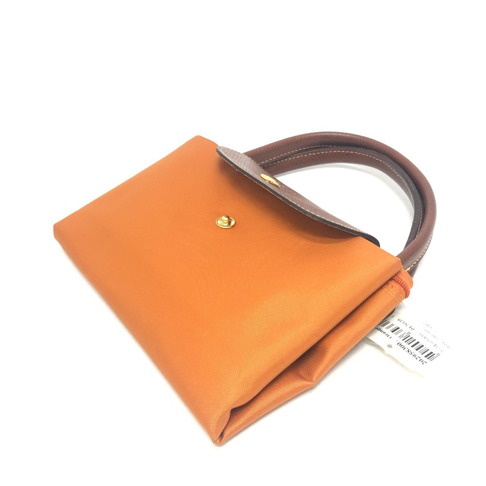 Longchamp le pliage lipat tote beg mini tote beg nilon wanita oren