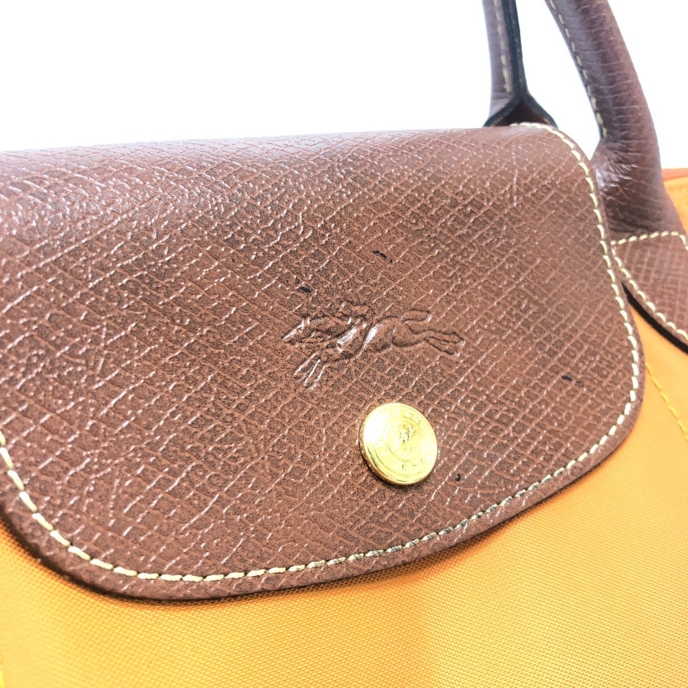 Longchamp le pliage lipat tote beg mini tote beg nilon wanita oren