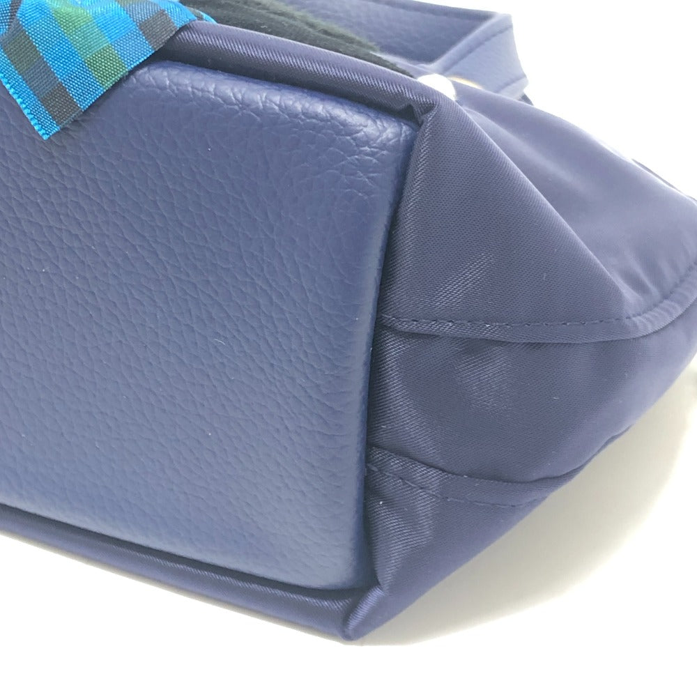 familia Bibiy x Familia Bivy collaboration mini bag poodle ribbon Hand Bag Canvas blue Used