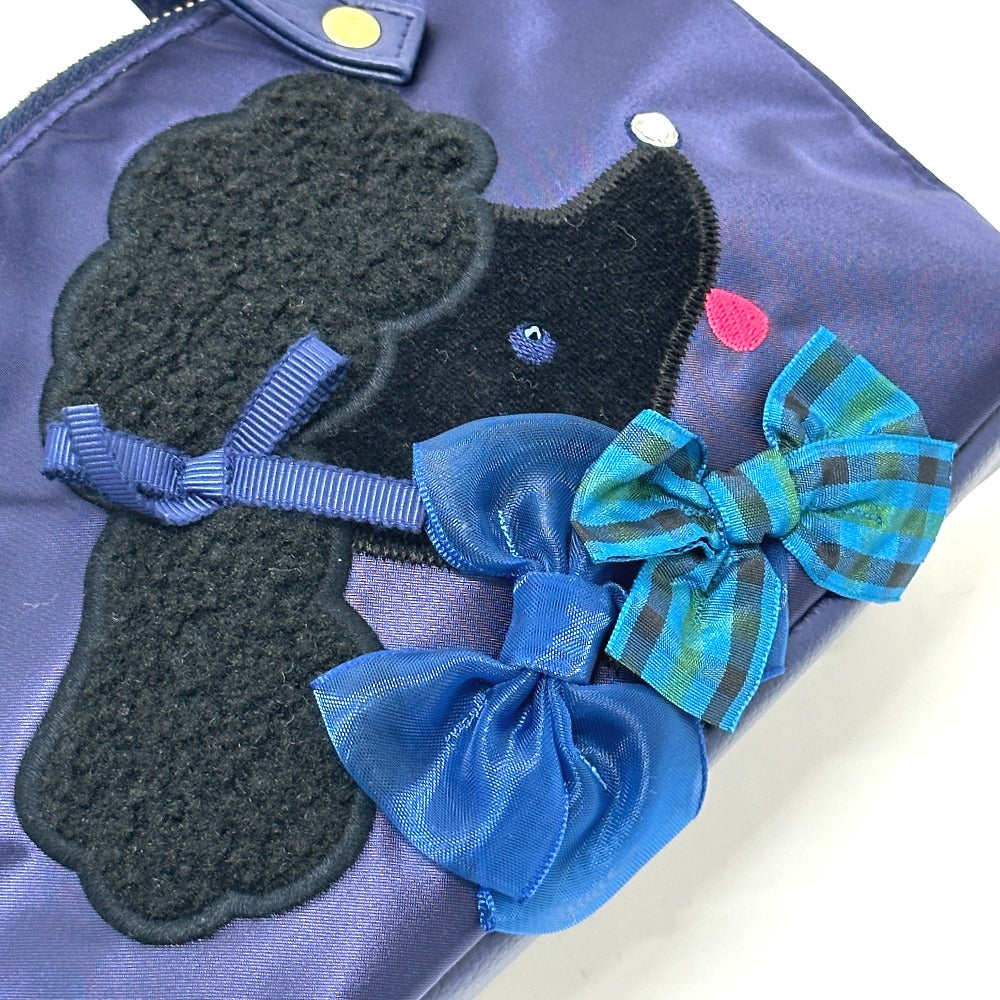familia Bibiy x Familia Bibby Collaboration Mini bag with poodle and ribbon design. Hand Bag Canvas blue Used