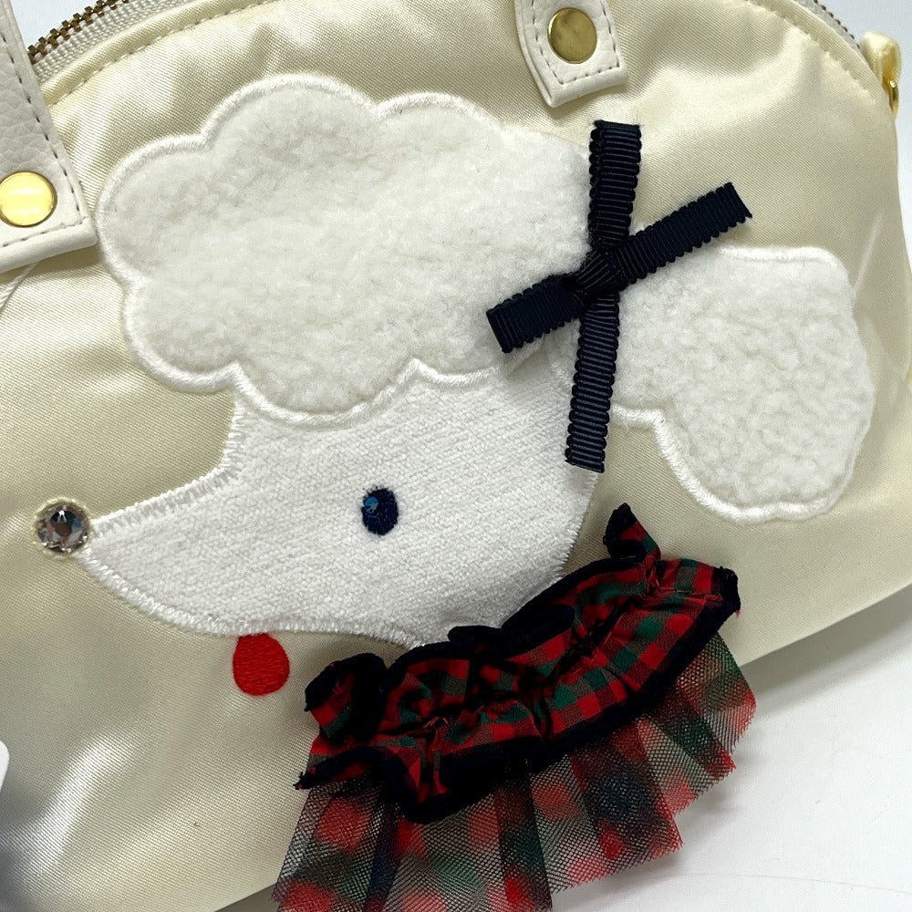 familia Bibiy x Familia Bibiy. x familiar collaboration mini bag Mini bag with poodle and ribbon design. Hand Bag Canvas White Used