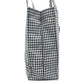 familia Gingham check Mini Tote Bag with Apple Charm Hand Bag cotton Black/White Used