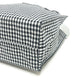 familia Gingham check Mini Tote Bag with Apple Charm Hand Bag cotton Black/White Used