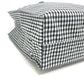familia Gingham check Mini Tote Bag with Apple Charm Hand Bag cotton Black/White Used