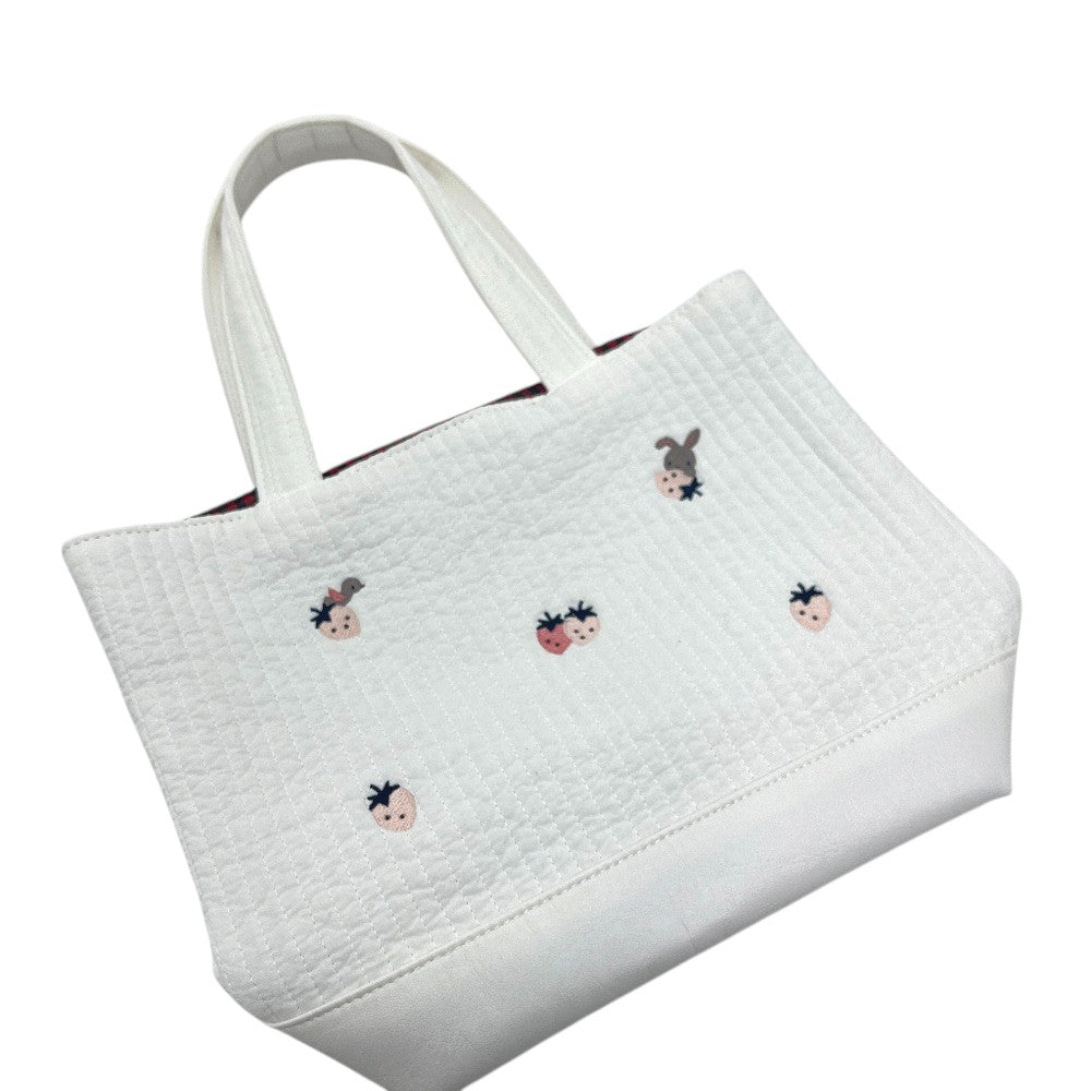 familia MOVE Pionunnal Collaboration Strawberry Rabbit Bag Mini Tote Bag cotton White Used