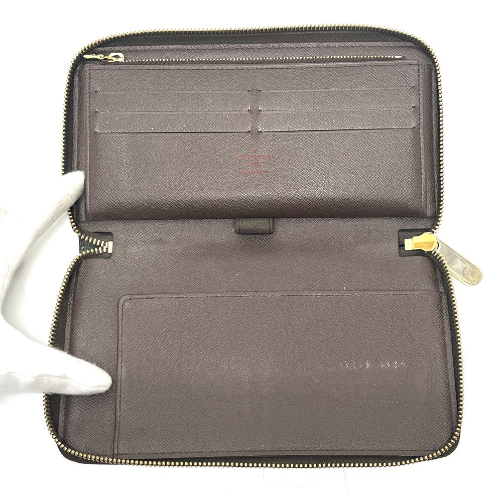 LOUIS VUITTON N60003 ジッピーオーガナイザー ラウンド 長財布 ラウンドジップ 長財布 ダミエキャンバス レディース エベヌ ブラウン