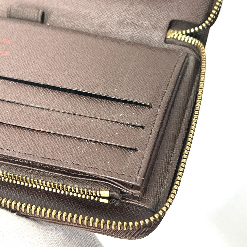 LOUIS VUITTON N60003 ジッピーオーガナイザー ラウンド 長財布 ラウンドジップ 長財布 ダミエキャンバス レディース エベヌ ブラウン