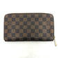LOUIS VUITTON N60003 ジッピーオーガナイザー ラウンド 長財布 ラウンドジップ 長財布 ダミエキャンバス レディース エベヌ ブラウン