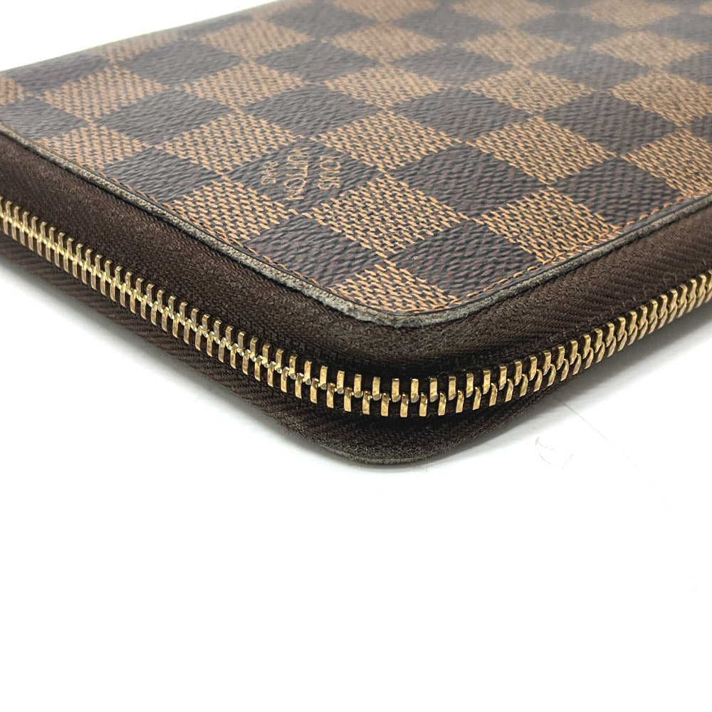 LOUIS VUITTON N60003 ジッピーオーガナイザー ラウンド 長財布 ラウンドジップ 長財布 ダミエキャンバス レディース エベヌ ブラウン