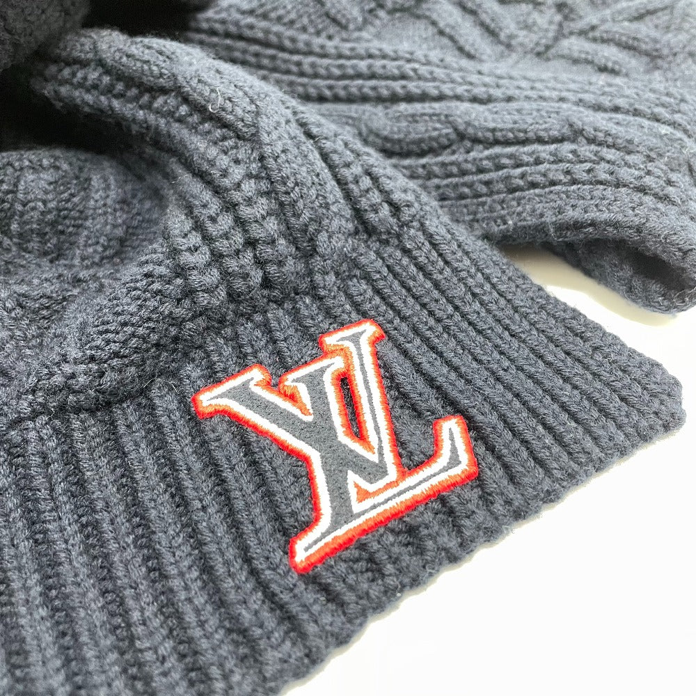 LOUIS VUITTON MP2866 LV Logo Echarpe LV Cable Wool Scarf, Unisex, Navy