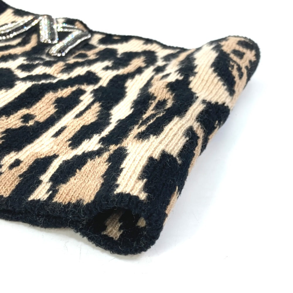 LOUIS VUITTON M74049 レオパード ヒョウ 豹柄 スヌード ＬＶレオグラム スパンコール マフラー ウール レディース ブラウン - brandshop-reference