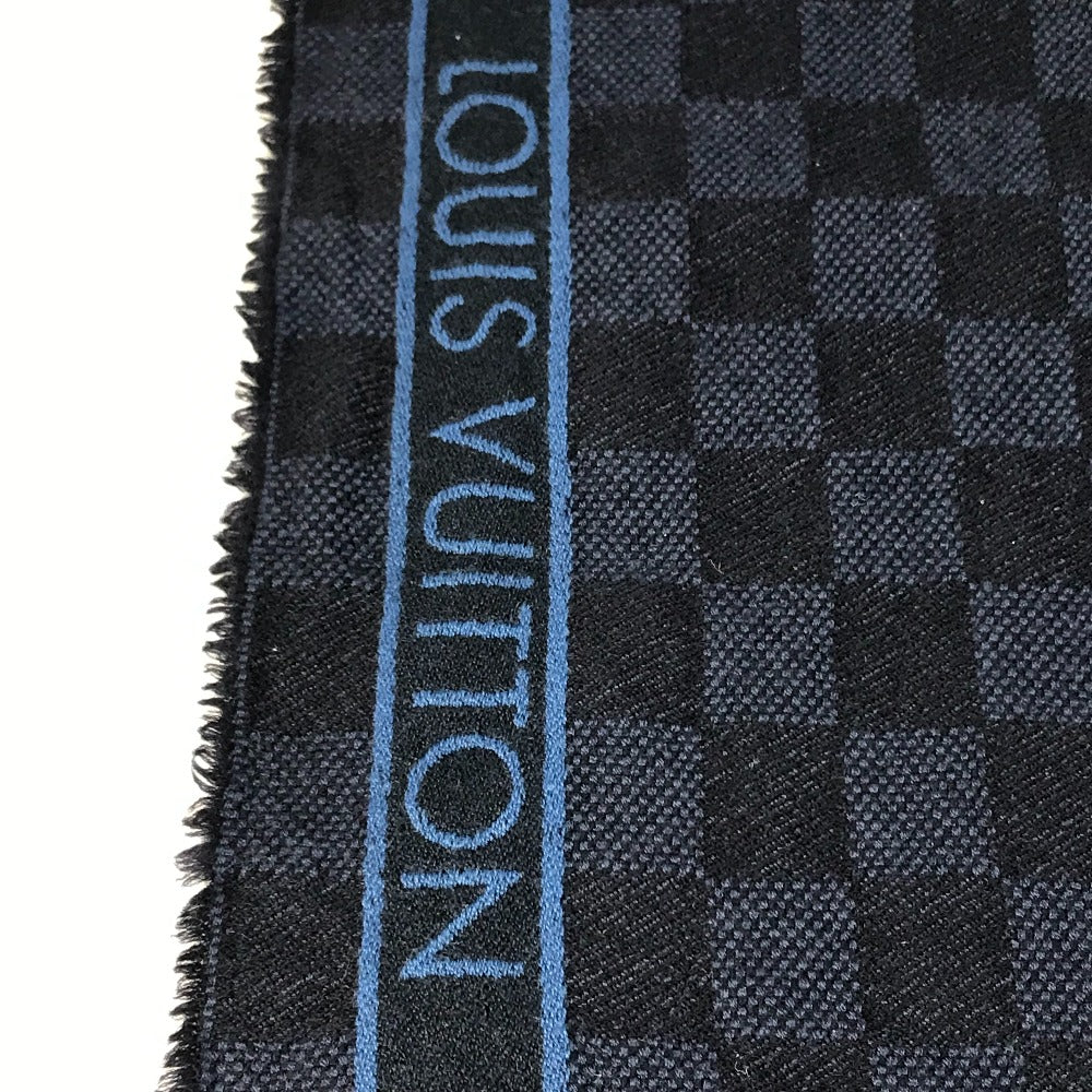LOUIS VUITTON M70338 Echarpe Messager Fringe Wool Scarf Men's Navy