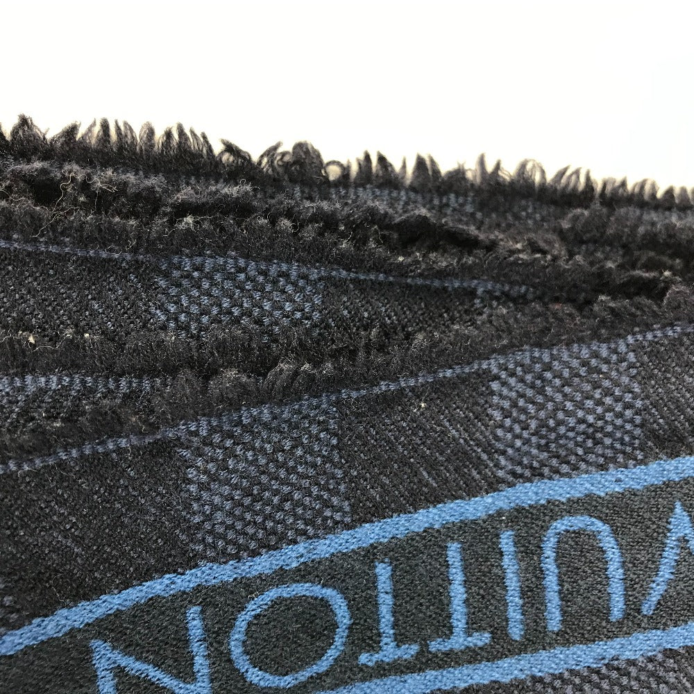 LOUIS VUITTON M70338 Echarpe Messager Fringe Wool Scarf Men's Navy