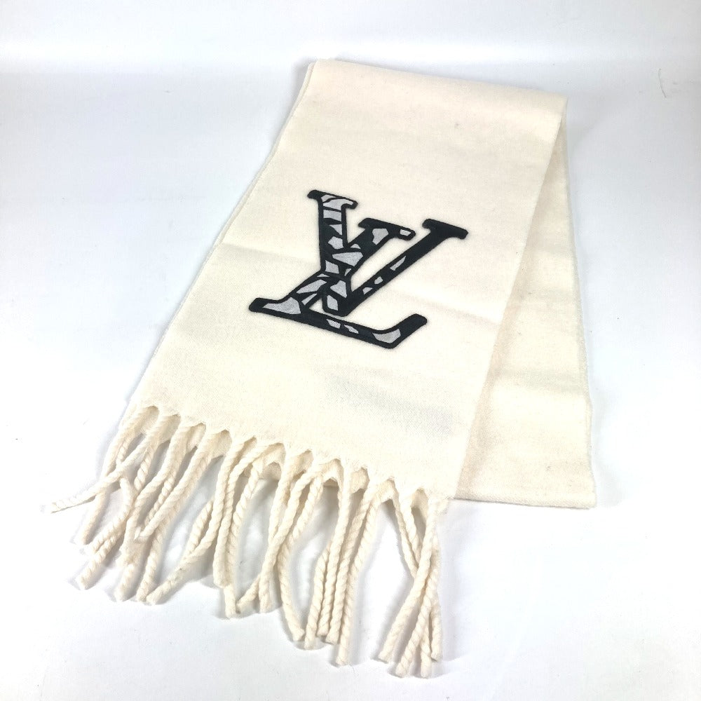 LOUIS VUITTON M79377 LV SKI マフラー・LV アイス フリンジ LVロゴ マフラー ウール メンズ ホワイト - brandshop-reference