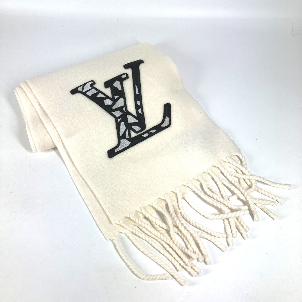 LOUIS VUITTON M79377 LV SKI マフラー・LV アイス フリンジ LVロゴ マフラー ウール メンズ ホワイト - brandshop-reference