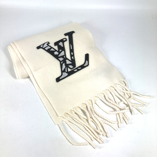 LOUIS VUITTON M79377 LV SKI マフラー・LV アイス フリンジ LVロゴ マフラー ウール メンズ ホワイト - brandshop-reference