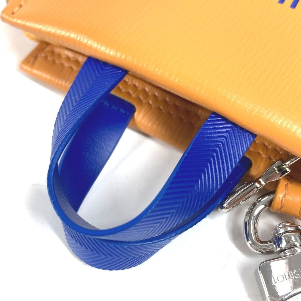 LOUIS VUITTON M02699 LV Logo Bag Charm - LV Mini Shopper Wallet, Coin Purse, Pouch, Keychain, Leather, Unisex, Orange