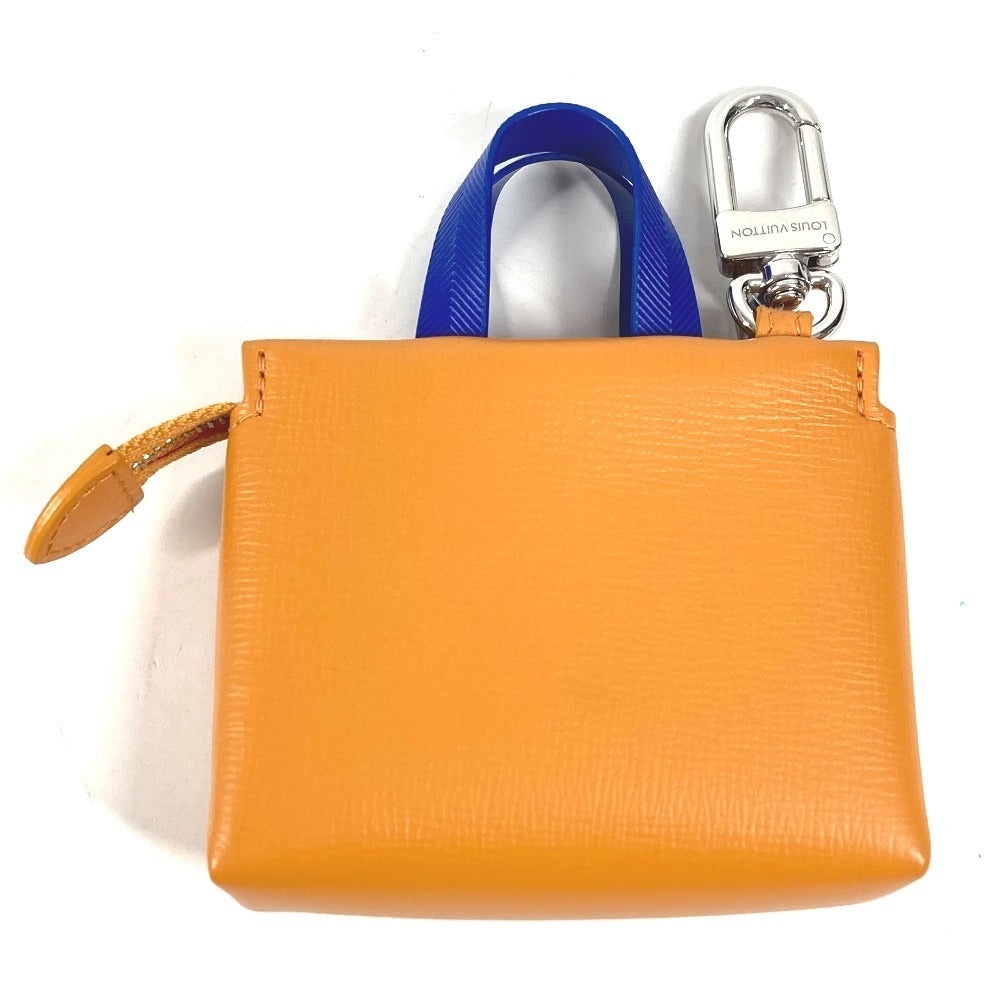 LOUIS VUITTON M02699 LV Logo Bag Charm - LV Mini Shopper Wallet, Coin Purse, Pouch, Keychain, Leather, Unisex, Orange