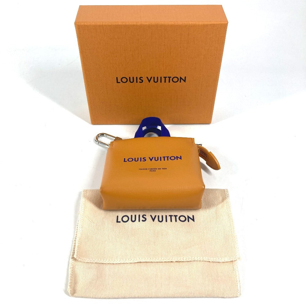 LOUIS VUITTON M02699 LV Logo Bag Charm - LV Mini Shopper Wallet, Coin Purse, Pouch, Keychain, Leather, Unisex, Orange