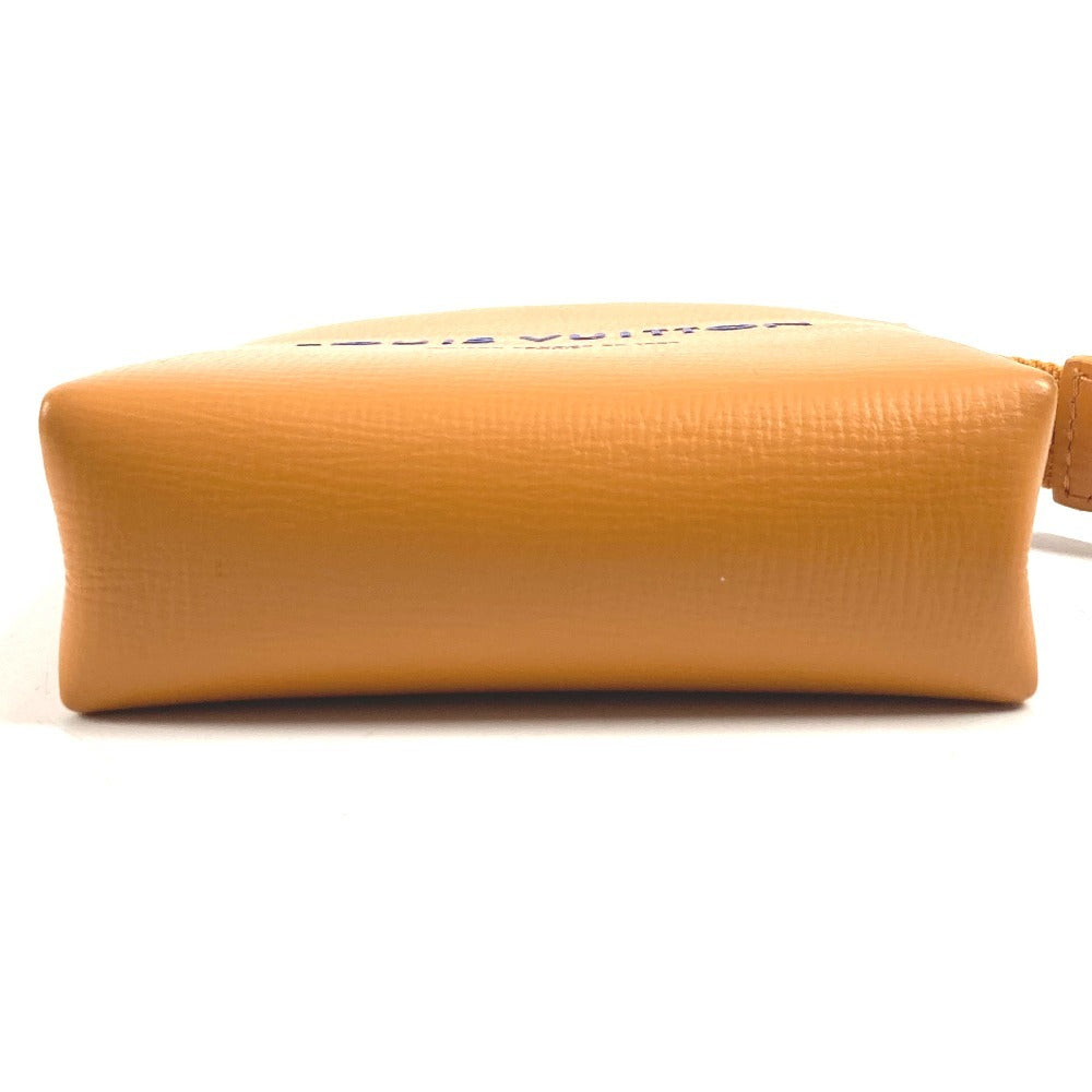 LOUIS VUITTON M02699 LV Logo Bag Charm - LV Mini Shopper Wallet, Coin Purse, Pouch, Keychain, Leather, Unisex, Orange