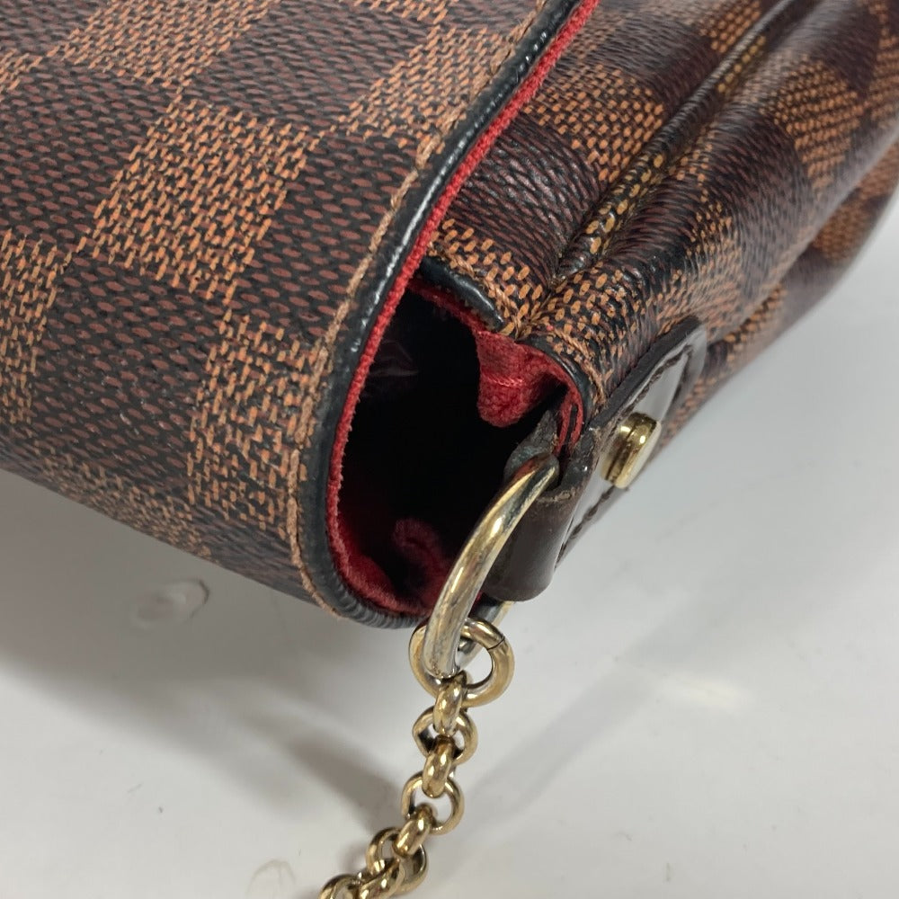 LOUIS VUITTON N41276 ダミエ フェイボリットPM 斜め掛け カバン クラッチバッグ アクセサリーポーチ ストラップ2本 ショルダーバッグ ダミエキャンバス レディース