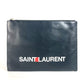 SAINT LAURENT PARIS 397294 Logo Second Bag Pouch Bag Clutch Bag Leather Men's Black