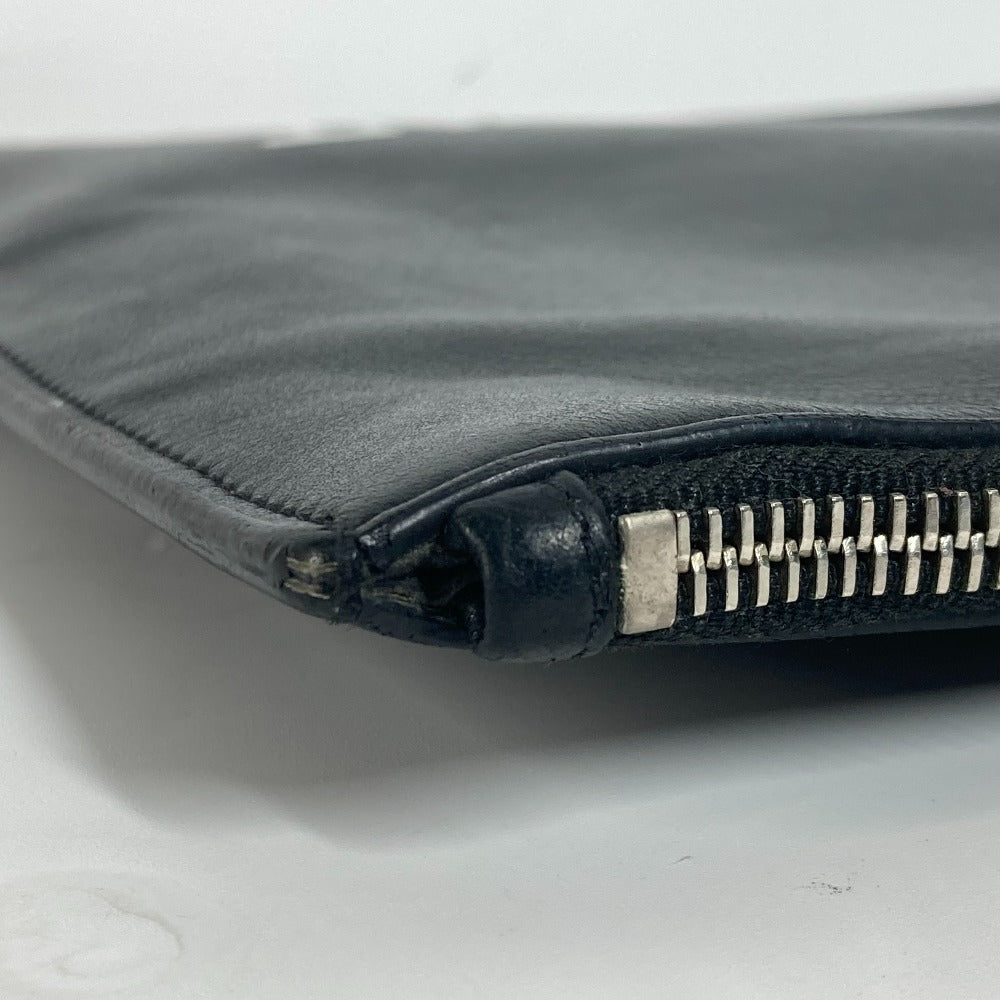SAINT LAURENT PARIS 397294 Logo Second Bag Pouch Bag Clutch Bag Leather Men's Black