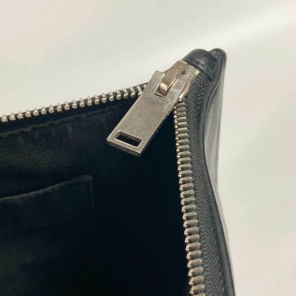 SAINT LAURENT PARIS 397294 Logo Second Bag Pouch Bag Clutch Bag Leather Men's Black