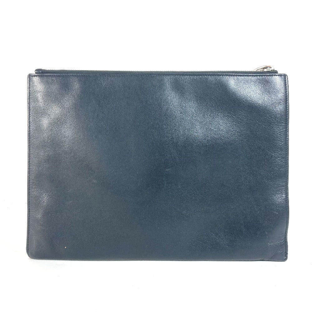 SAINT LAURENT PARIS 397294 Logo Second Bag Pouch Bag Clutch Bag Leather Men's Black