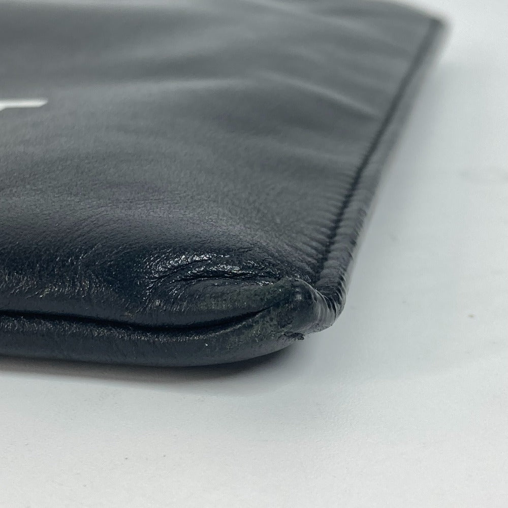 SAINT LAURENT PARIS 397294 Logo Second Bag Pouch Bag Clutch Bag Leather Men's Black