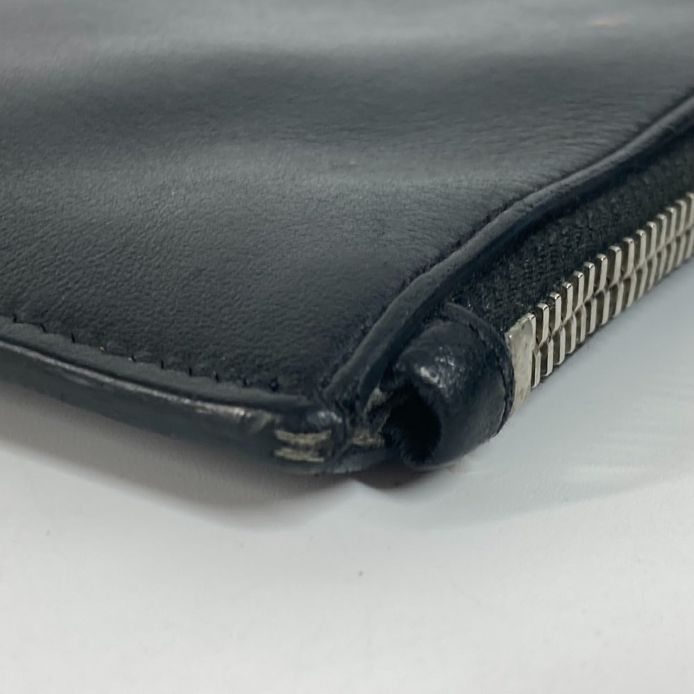 SAINT LAURENT PARIS 397294 Logo Second Bag Pouch Bag Clutch Bag Leather Men's Black