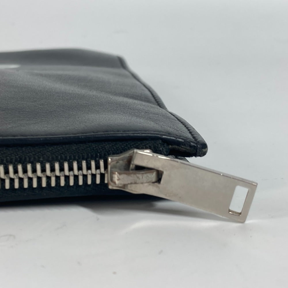 SAINT LAURENT PARIS 397294 Logo Second Bag Pouch Bag Clutch Bag Leather Men's Black