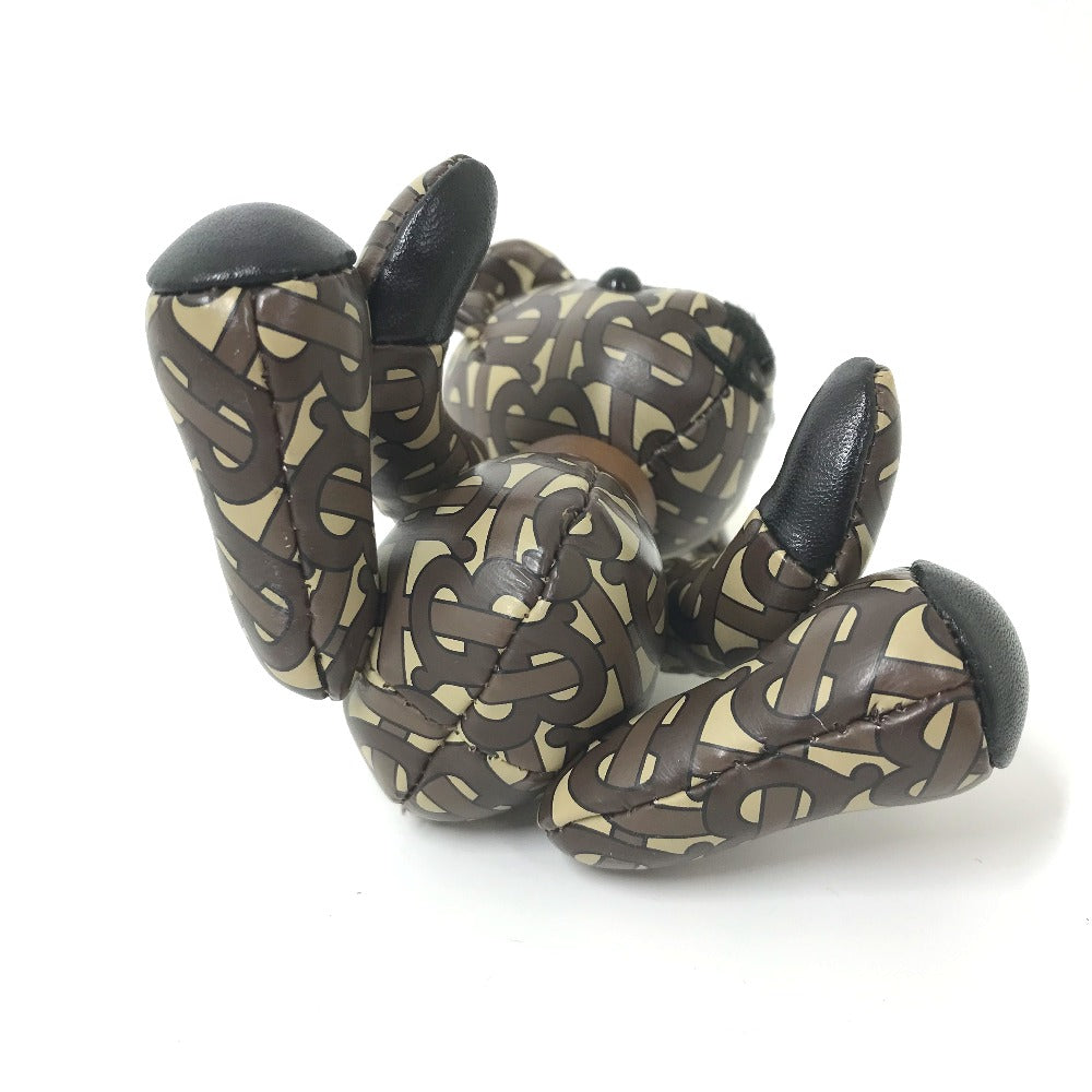 BURBERRY All-Logo TB Thomas Bear Bag Charm Bear Keychain Leather Women's Brown