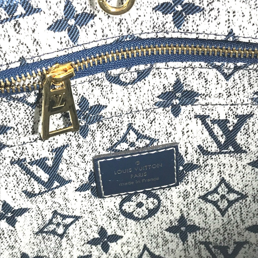 LOUIS VUITTON M59608 モノグラムデニム ジャガード オンザゴー MM 2WAYバッグ カバン トートバッグ ショルダーバッグ モノグラムデニムキャンバス レディース マリーヌ ブルー