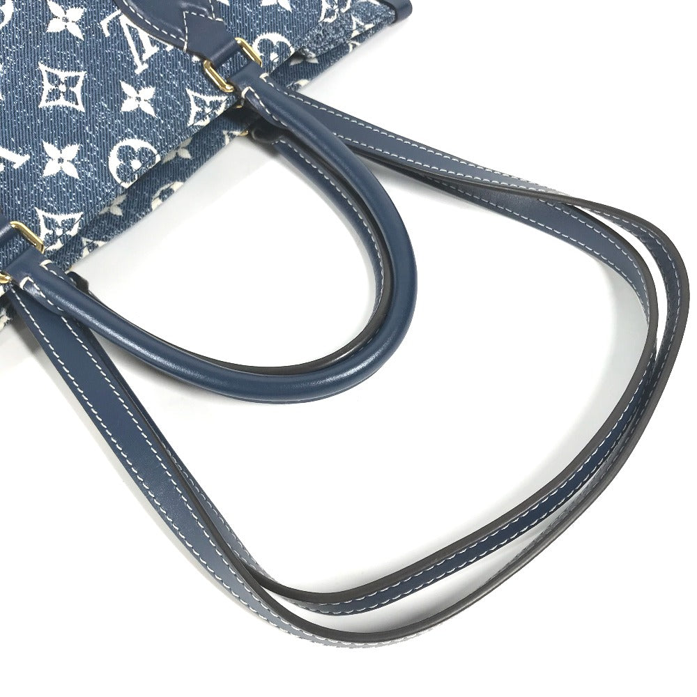 LOUIS VUITTON M59608 モノグラムデニム ジャガード オンザゴー MM 2WAYバッグ カバン トートバッグ ショルダーバッグ モノグラムデニムキャンバス レディース マリーヌ ブルー