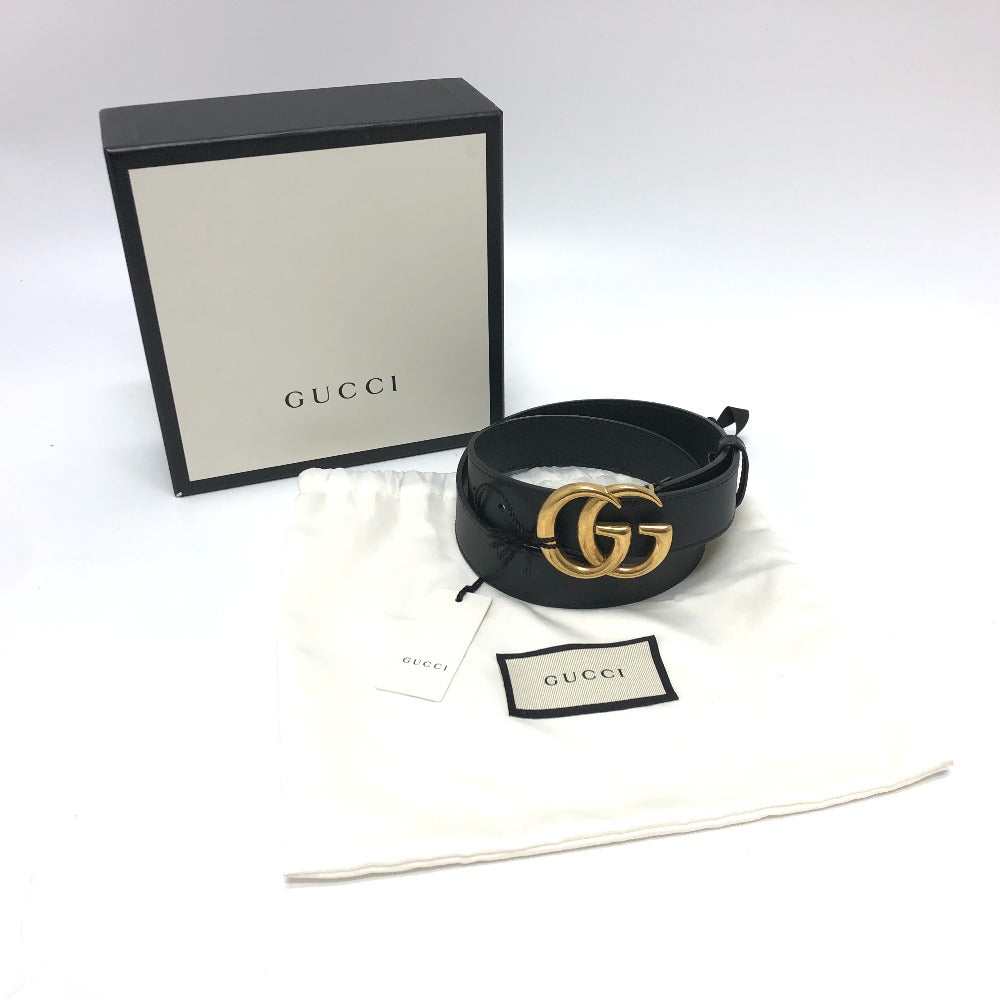 GUCCI 414516 GGマーモント ダブルG GG バックル ファッション小物 ベルト レザー メンズ