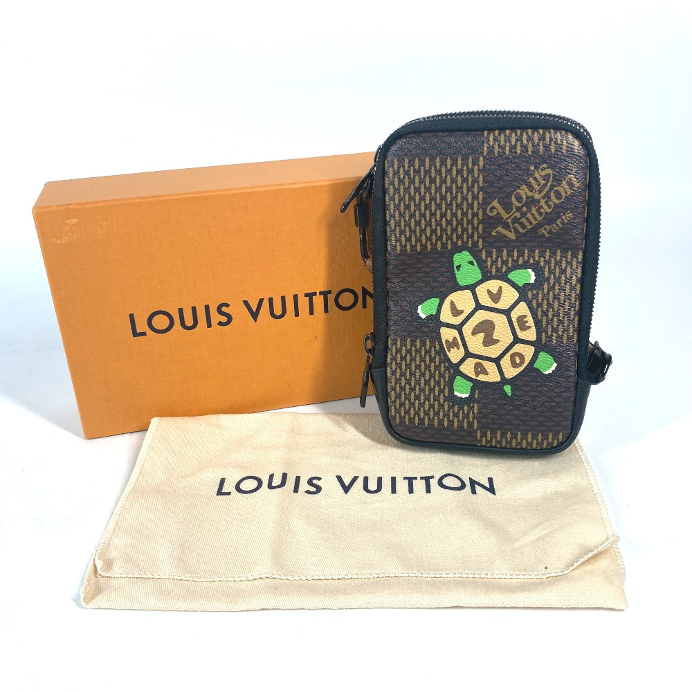 LOUIS VUITTON N40377 ダミエジャイアント NIGOコラボ  ダブルフォンポーチ 斜め掛け ポシェット カバン ショルダーバッグ ダミエジャイアントキャンバス メンズ