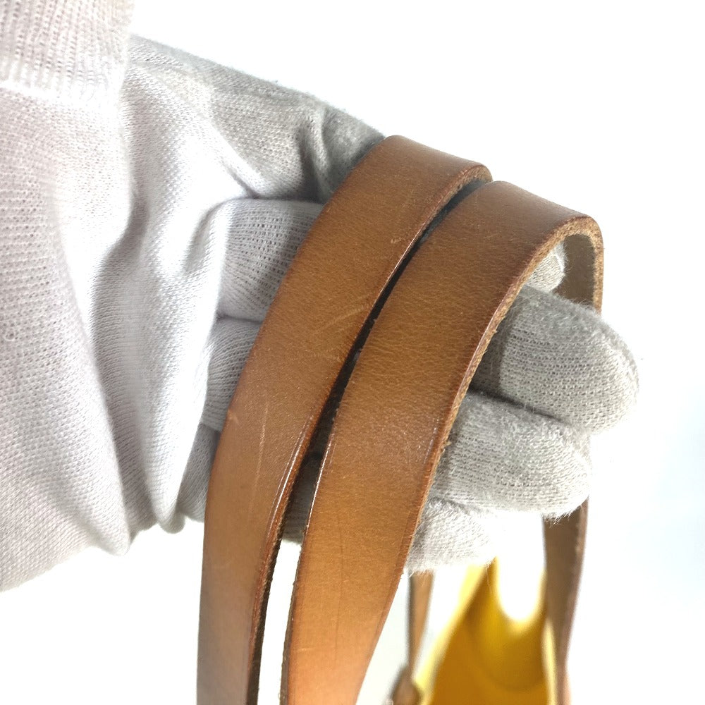 HERMES エトリヴィエール・エラン カバン 肩掛け トートバッグ ショルダーバッグ レザー/キャンバス レディース イエロー