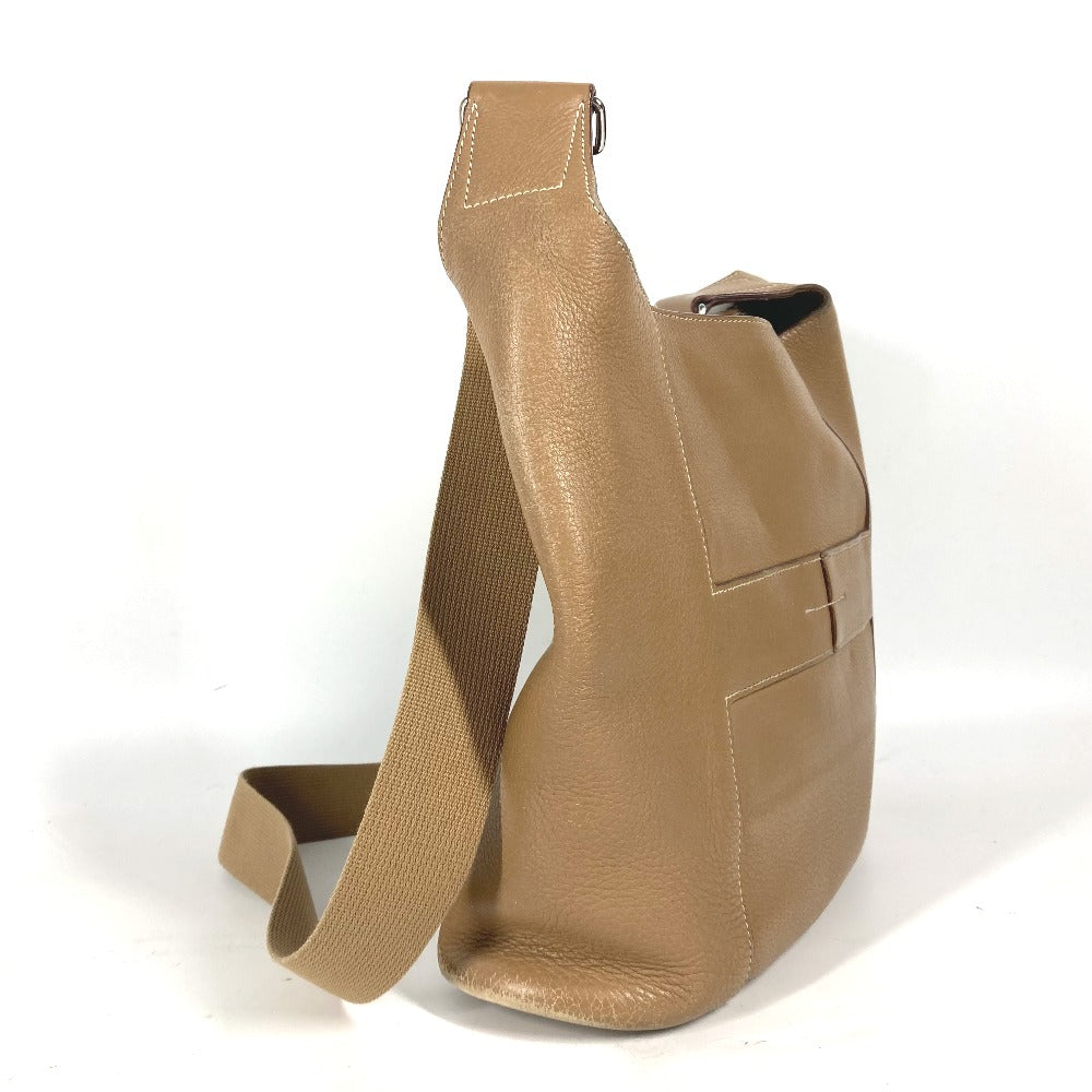 HERMES グッドニュースPM カバン 斜め掛け ショルダーバッグ レザー レディース ベージュ - brandshop-reference