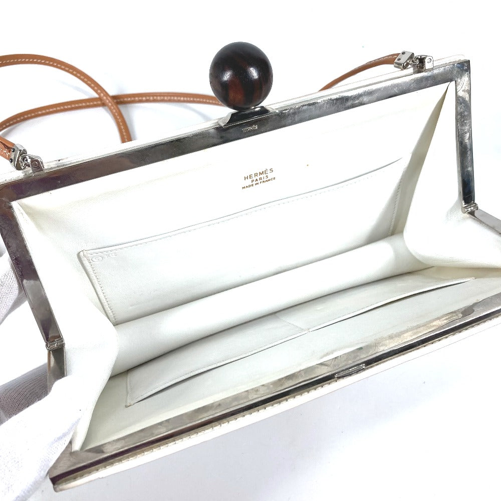 HERMES サックアマリース カバン ポシェット 斜めかけ ショルダーバッグ レザー レディース ホワイト - brandshop-reference