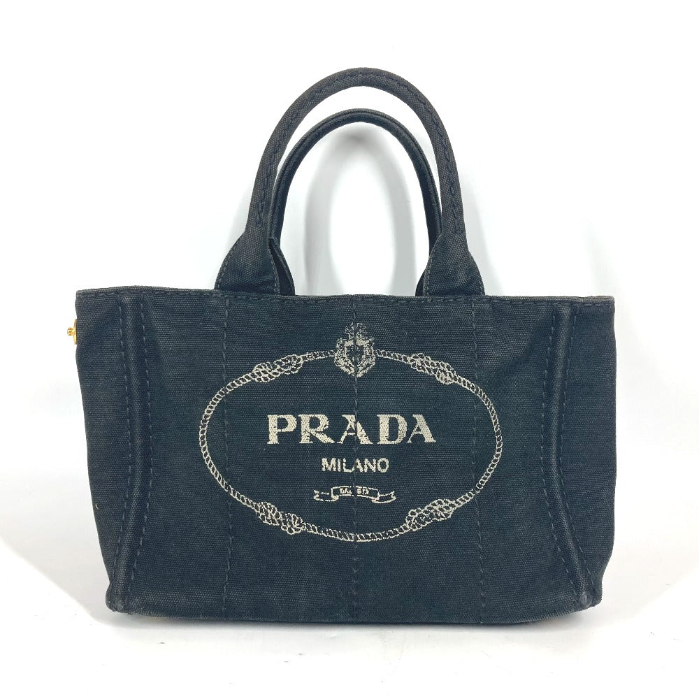 PRADA トートバッグ カナパミニ MINI ロゴ カバン 2WAYバッグ ショルダーバッグ 斜めかけ ハンドバッグ キャンバス ユニセックス ブラック