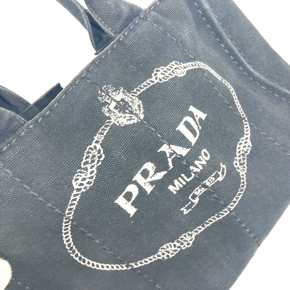 PRADA トートバッグ カナパミニ MINI ロゴ カバン 2WAYバッグ ショルダーバッグ 斜めかけ ハンドバッグ キャンバス ユニセックス ブラック