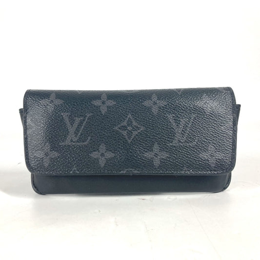 LOUIS VUITTON GI0296 モノグラムエクリプス エテュイ・リュネット ウディ アイウェア 眼鏡 サングラスケース ポーチ メガネケース モノグラムエクリプスキャンバス メンズ ブラック - brandshop-reference