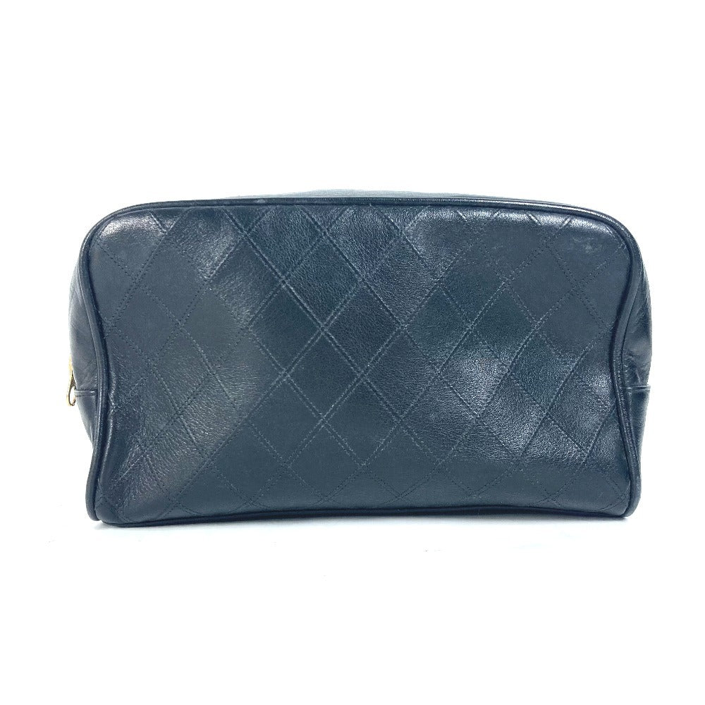 CHANEL ヴィンテージ ビコローレ セカンドバッグ カバン メイクポーチ 化粧ポーチ ポーチ レザー レディース ブラック - brandshop-reference