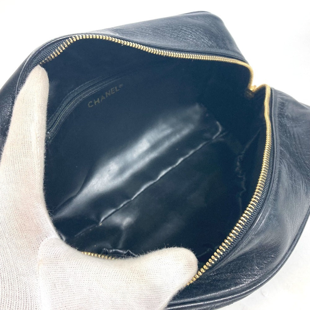 CHANEL ヴィンテージ ビコローレ セカンドバッグ カバン メイクポーチ 化粧ポーチ ポーチ レザー レディース ブラック - brandshop-reference