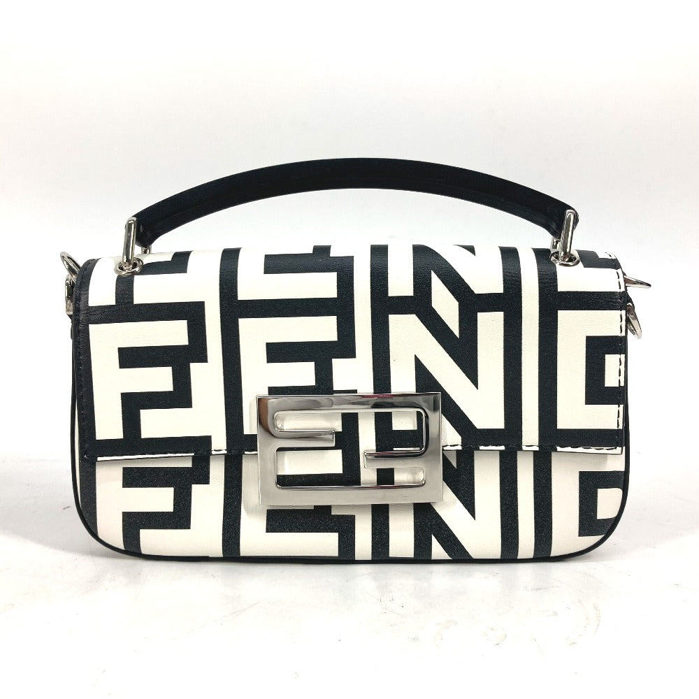 FENDI 7AS142 マークジェイコブス コラボ  バゲット フォンポーチ  カバン ロゴ ショルダーバッグ 2WAYバッグ 斜め掛け ハンドバッグ レザー レディース ホワイト - brandshop-reference