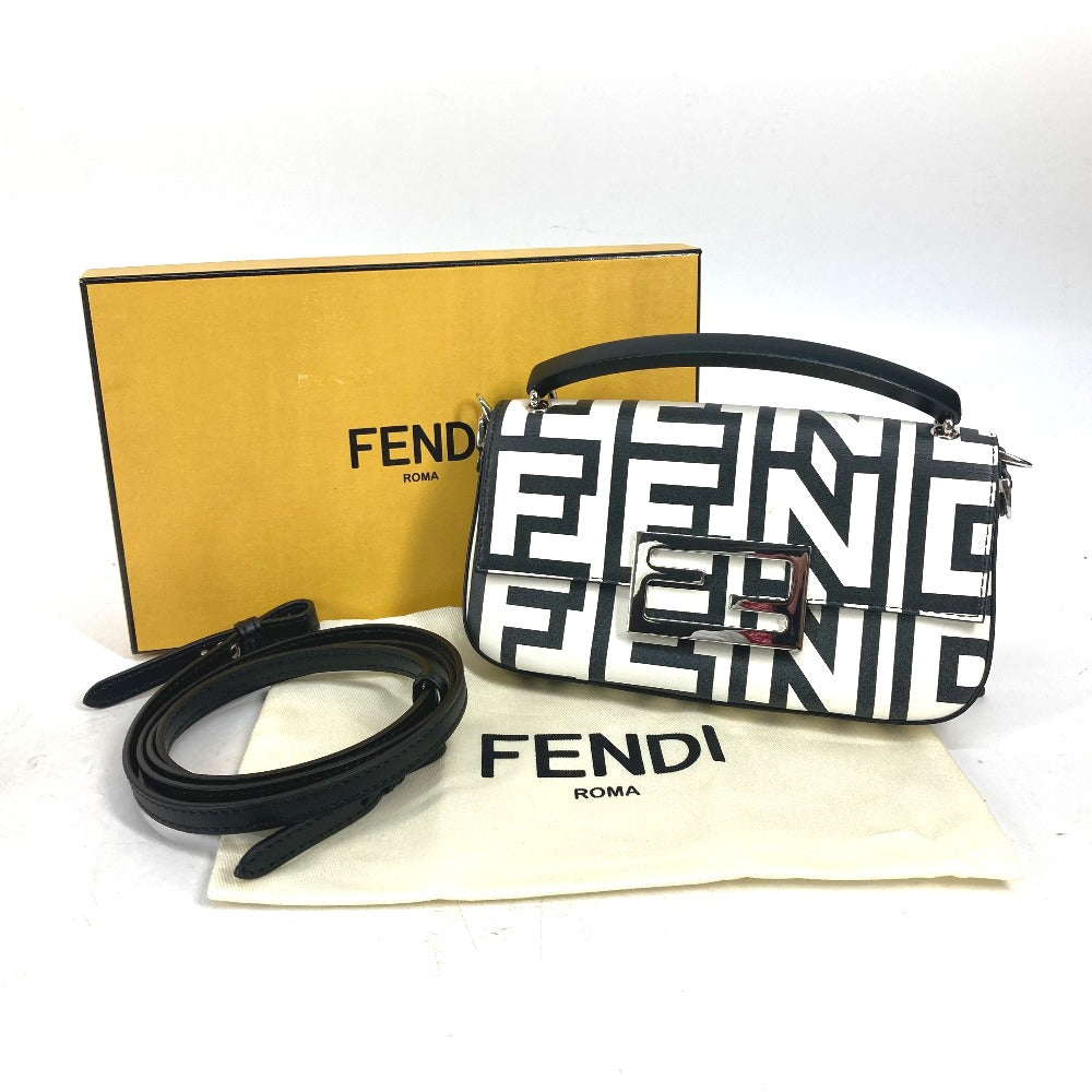 FENDI 7AS142 マークジェイコブス コラボ  バゲット フォンポーチ  カバン ロゴ ショルダーバッグ 2WAYバッグ 斜め掛け ハンドバッグ レザー レディース ホワイト - brandshop-reference