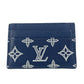 LOUIS VUITTON M83700 モノグラムシャドウ ポルト カルト・ダブル 名刺入れ パスケース カードケース モノグラムシャドウレザー ユニセックス ブルーマリーヌ ネイビー - brandshop-reference