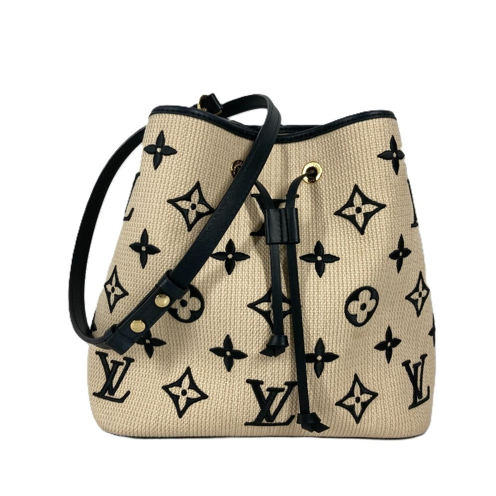 LOUIS VUITTON M23080 モノグラムバイザプール ネオノエMM カバン ショルダーバッグ 斜め掛け 巾着 ショルダーバッグ コットン レディース ノワール ブラック - brandshop-reference